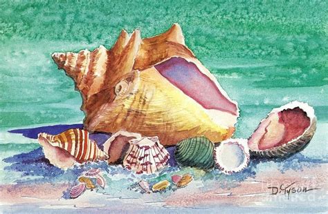 Pin by Lori Smolinski on high in the sky | Seashell painting, Sea life art, Watercolor ocean