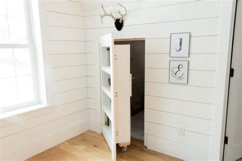 DIY Hidden Doorway Bookcase - Bright Green Door