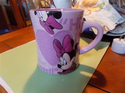 Free: Heavy Ceramic Minnie Mouse oversized coffee cup textured heart ...