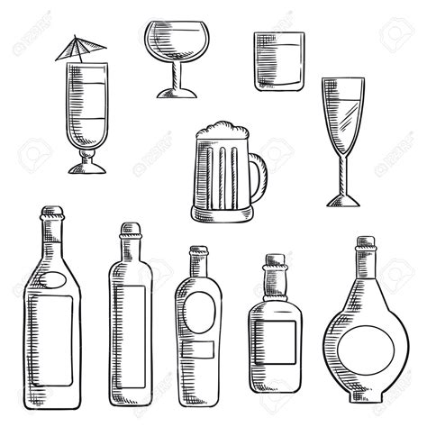 Liquor Bottle Drawing at GetDrawings | Free download