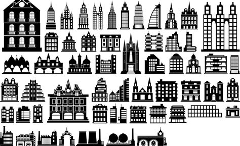 Building Silhouette Vector Free Vector