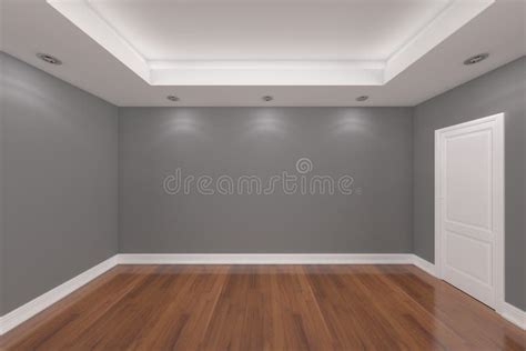 Home Interior Rendering with Empty Room Color Wall Stock Illustration - Illustration of clean ...