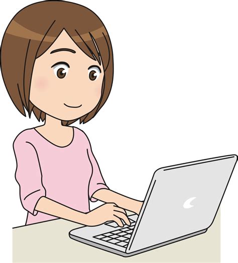 OnlineLabels Clip Art - Female Computer User