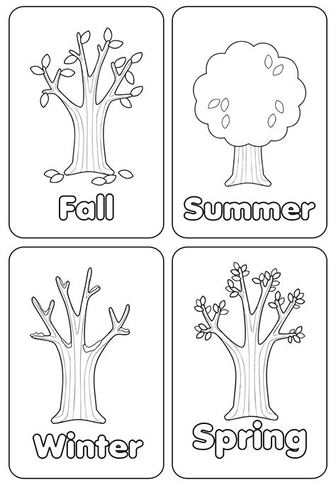 Seasons Preschool Coloring Pages - 10 Free PDF Printables | Printablee | Seasons worksheets ...