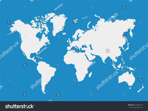 空白白色相似的世界地图孤立在蓝色背景上。世界地图矢量模板的网站、设计、封面、信息图表。平面地球图插图。 库存矢量图（免版税）400503175 | Shutterstock | Vector ...