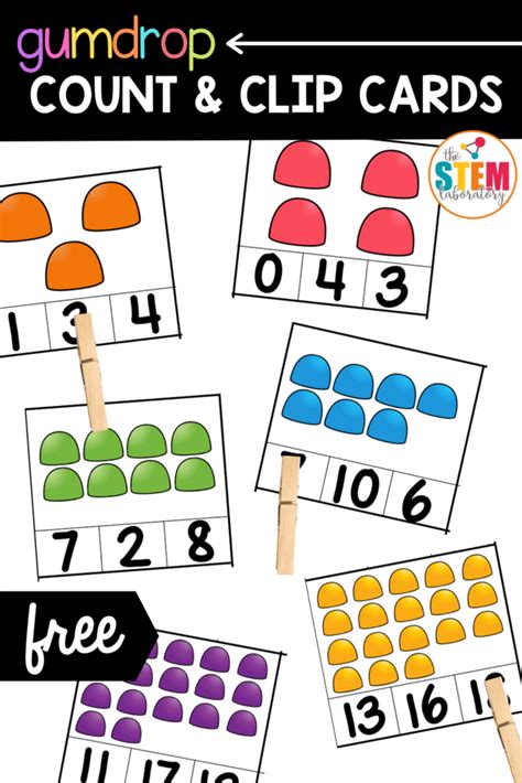 Gumdrop Count and Clip Cards - The Stem Laboratory