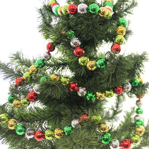 Christmas LARGE JOLLY BEAD GARLAND Plastic Multi Colored Tree Trim ...