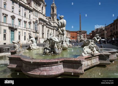 Fountain of the Moor in Piazza Navona. Rome Stock Photo - Alamy