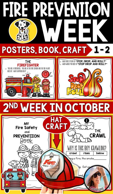 First Grade Fire Safety Posters, Booklet & Fire Helmet Craft | Fire safety poster, Fire ...