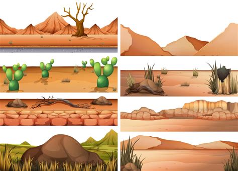 Set of dry land 528628 Vector Art at Vecteezy