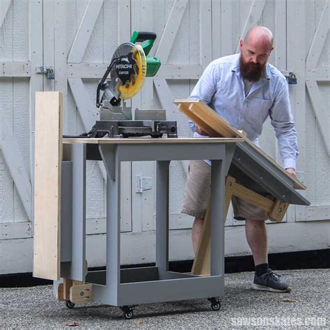 DIY Mobile Miter Saw Stand (Plans & Video) | Saws on Skates®