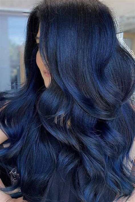 Embrace The Magnetic Beauty Of Blue Black Hair Trend | Hair color for black hair, Blue ombre ...