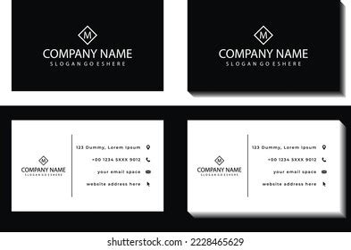 Black White Minimalist Business Card Template Stock Vector (Royalty Free) 2228465629 | Shutterstock