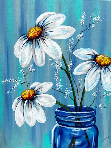 Pin by Lisa Green on Painting Ideas | Daisy painting, Flower art ...