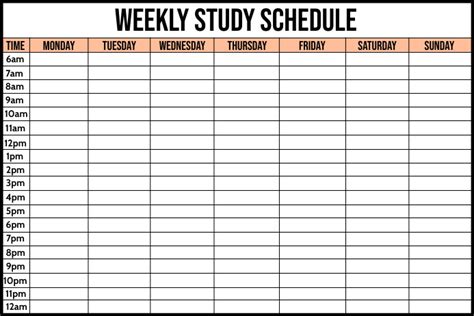 Weekly Study Schedule Template | PosterMyWall