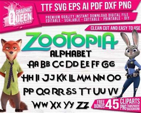 Zootopia Font Ttf Installable on PC Zootopia Alphabet - Etsy | Zootopia ...