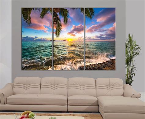 Beach Wall Art, Hawaii Canvas, Kailua Sunrise Wall Decor - Etsy