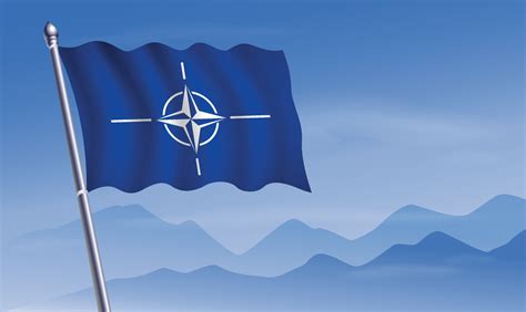 NATO flag with background of mountains and sky 20809600 Vector Art at ...