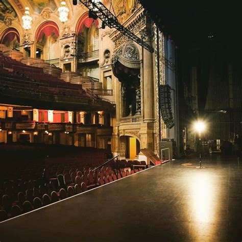 A ghost light shines bright on stage at the Chicago Theatre. | Ghost light, Theatre, Instagram posts