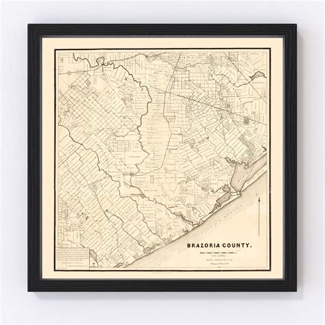 Brazoria County Texas Map 1877 Old Map of Brazoria County - Etsy ...