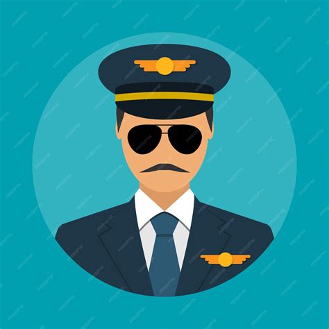 Premium Vector | Pilot icon flat design style, isolated on background. Vector illustration ...