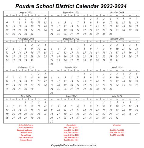 Poudre School District Calendar Holidays 2023-2024 School District ...