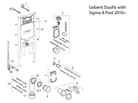 Geberit Duofix with Sigma 8 cistern - post 2010 toilet spares and parts ...