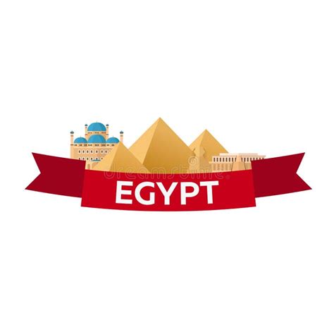 Egypt. Tourism. Travelling Illustration. Modern Flat Design. Egypt Travel. Pyramid. Stock ...