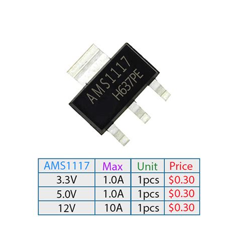 AMS117 Voltage Regulator 1A - Arrowdot Store