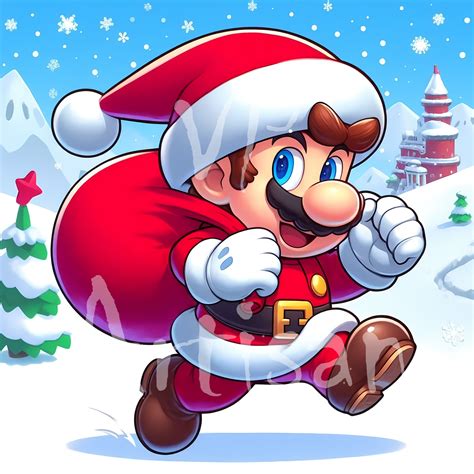 Christmas Super Mario Clipart. Christmas Clipart. Christmas Card Idea ...