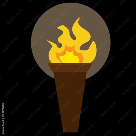 Cartoon Vector-Lit Torch Stock Vector | Adobe Stock