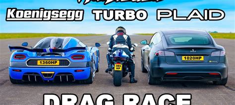 Koenigsegg vs Tesla Plaid vs Turbo Hayabusa: DRAG RACE