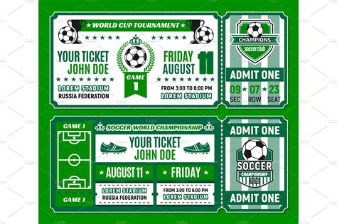 Soccer ticket template of football cup tournament | Pre-Designed ...