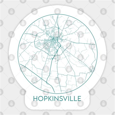 Hopkinsville Kentucky map - Hopkinsville - Sticker | TeePublic