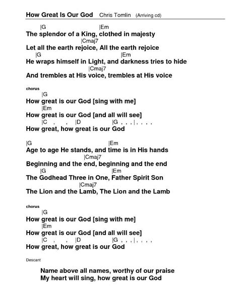 How Great is Our God - Chris Tomlin in 2022 | Christian lyrics, Jesus songs, Ukulele songs