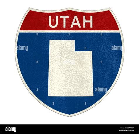 Utah Interstate road sign map Stock Photo - Alamy