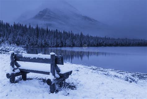 Glacier Park in winter stock photo. Image of nature, lake - 63601466