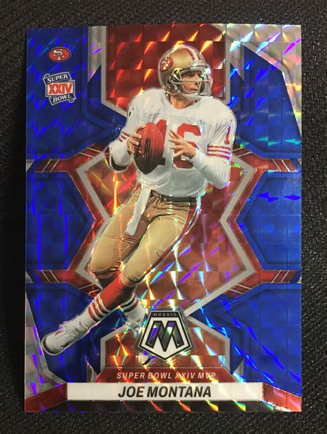 Mavin | 2022 Panini Mosaic Super Bowl MVPs Blue /99 Joe Montana #296 49ers