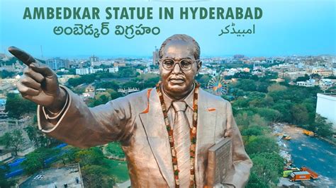 Ambedkar Statue in Hyderabad Drone View | Tallest Statue in India - YouTube