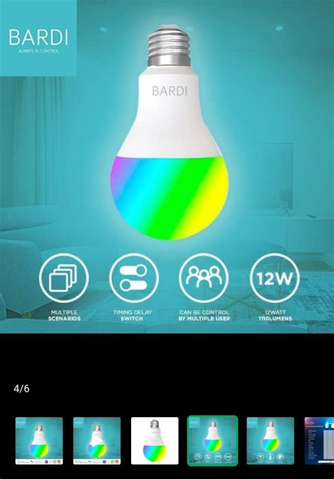 BARDI Smart LIGHT BULB RGB+WW 12W Wifi Wireless IoT - Home Automation ...