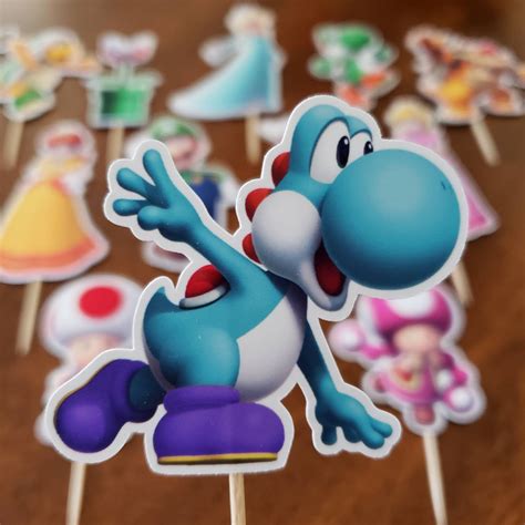 SUPER MARIO Cupcake Toppers Super Mario Bros Cupcake Picks | Etsy