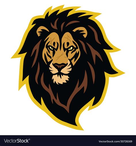 Lion head scar logo mascot Royalty Free Vector Image