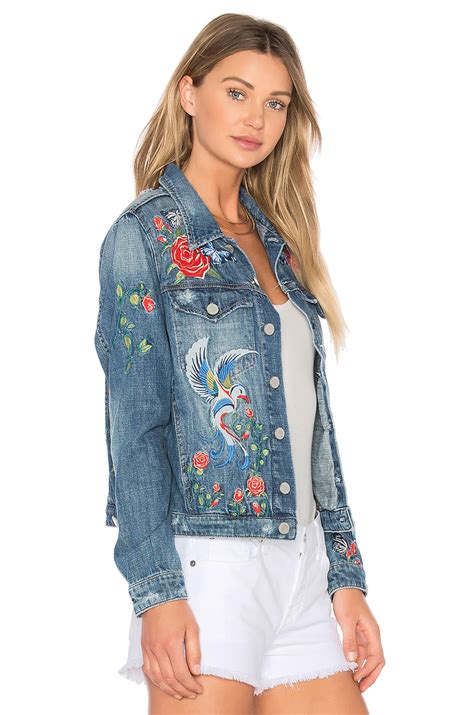 2018 women's embroidery jacquard denim jackets floral pattern vintage ...