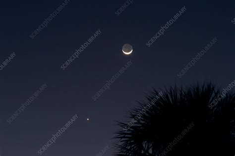 Crescent Moon & Venus - Stock Image - C003/2807 - Science Photo Library