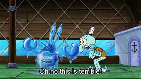 When Squidward was concerned about a frozen Mr. Krabs. | Funny spongebob memes, Spongebob ...