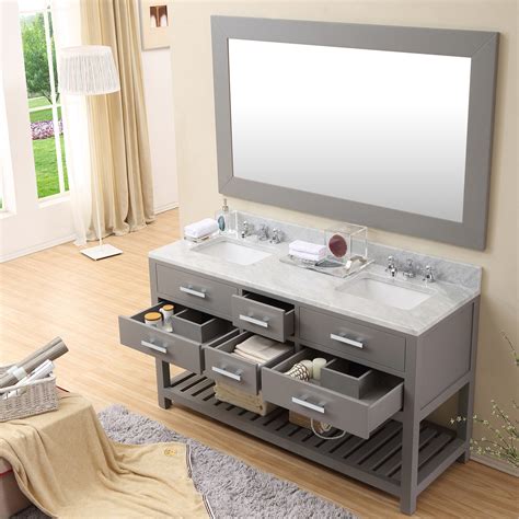 60 inch Gray Finish Double Sink Bathroom Vanity