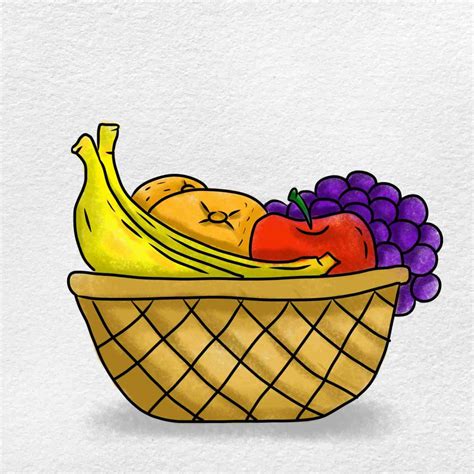 How to Draw Fruit Basket - HelloArtsy