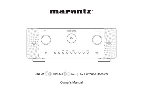 MARANTZ CINEMA 60 OWNER'S MANUAL Pdf Download | ManualsLib