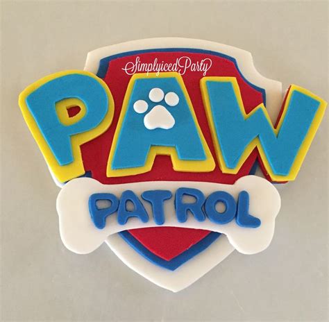 Paw Badge Fondant cake topper - badge and age | Paw patrol cake, Paw patrol cake toppers, Paw ...