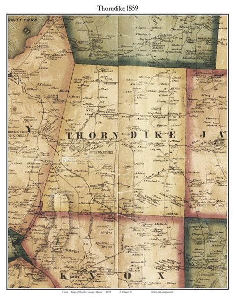 Thorndike, Maine 1859 Old Town Map Custom Print - Waldo Co. - OLD MAPS